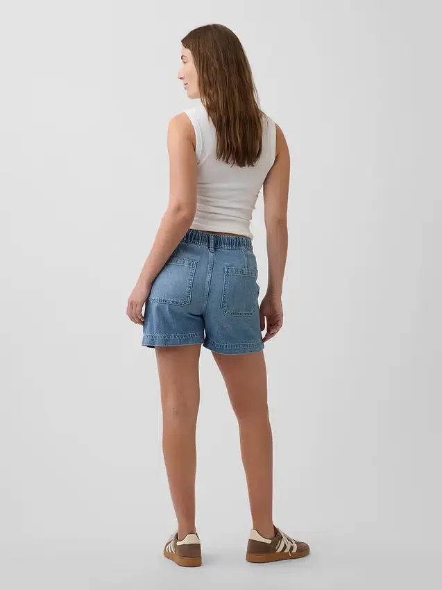 Maternity Full Panel Ultrasoft Denim Easy Shorts