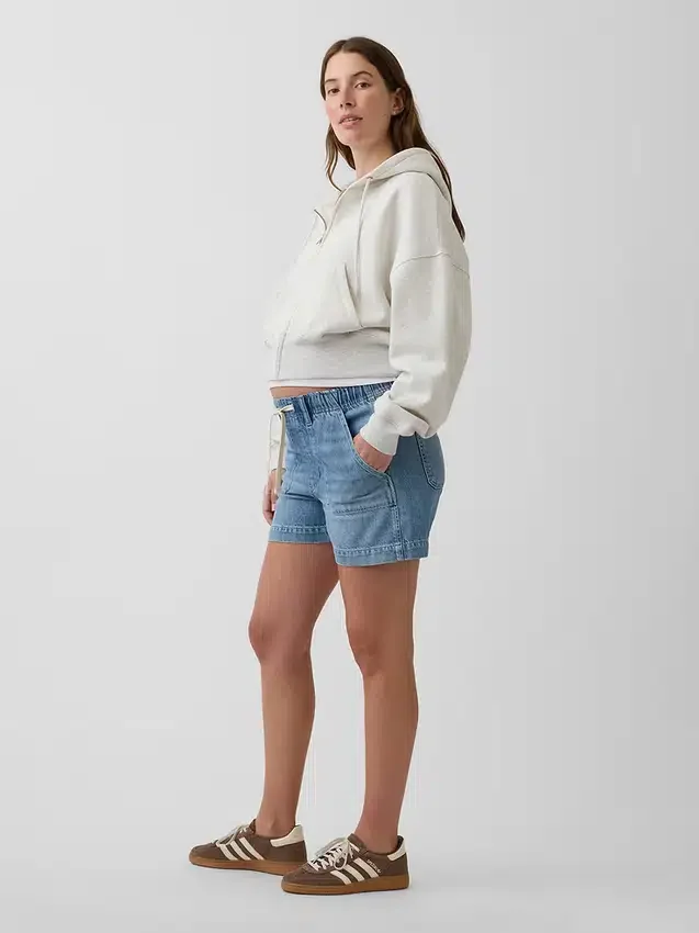 Maternity Full Panel Ultrasoft Denim Easy Shorts