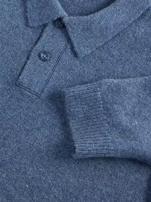 Merino Wool-Blend Polo Sweater