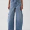 Mid Rise Baggy Taper Jeans