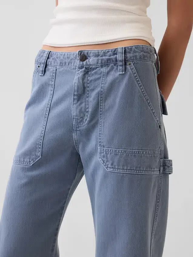 Mid Rise Barrel Utility Ankle Pants