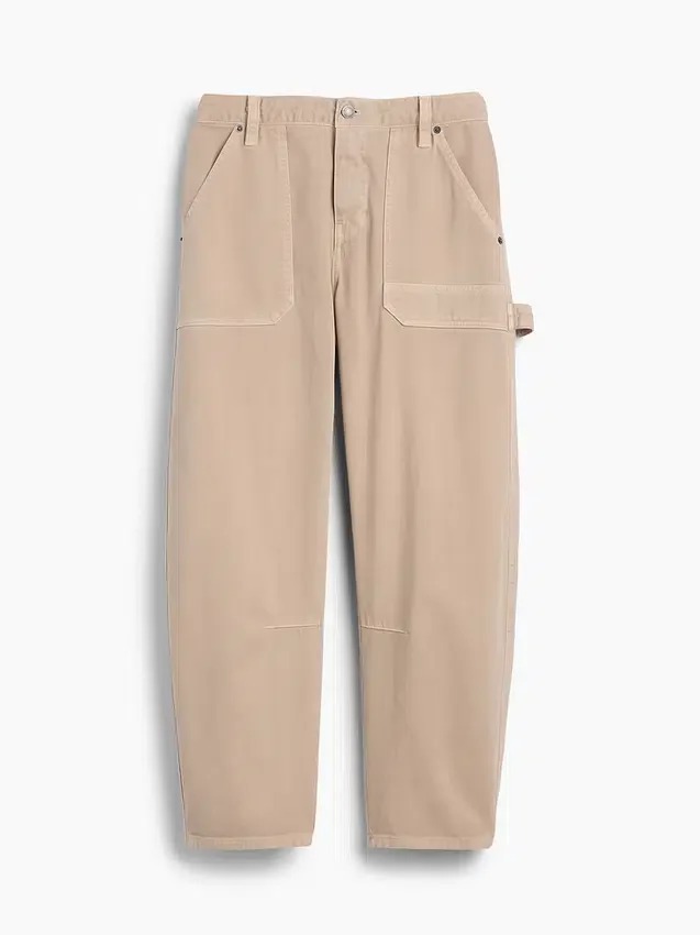 Mid Rise Barrel Utility Ankle Pants