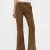 Mid Rise Corduroy Flare Pants