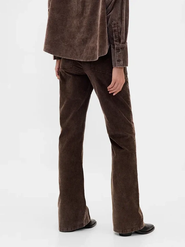 Mid Rise Corduroy Flare Pants
