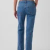 Mid Rise Embroidered Relaxed Straight Jeans