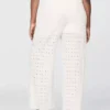 Mid Rise Eyelet Easy Wide-Leg Pants