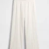 Mid Rise Eyelet Easy Wide-Leg Pants