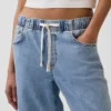 Mid Rise Knit Easy Baggy Jeans
