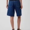 Mid Rise Longline Denim Shorts