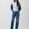 Mid Rise Relaxed Straight Jeans