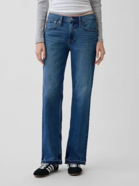Mid Rise Relaxed Straight Jeans
