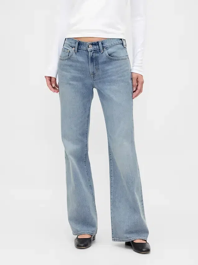 Mid Rise Rigid Relaxed Flare Jeans