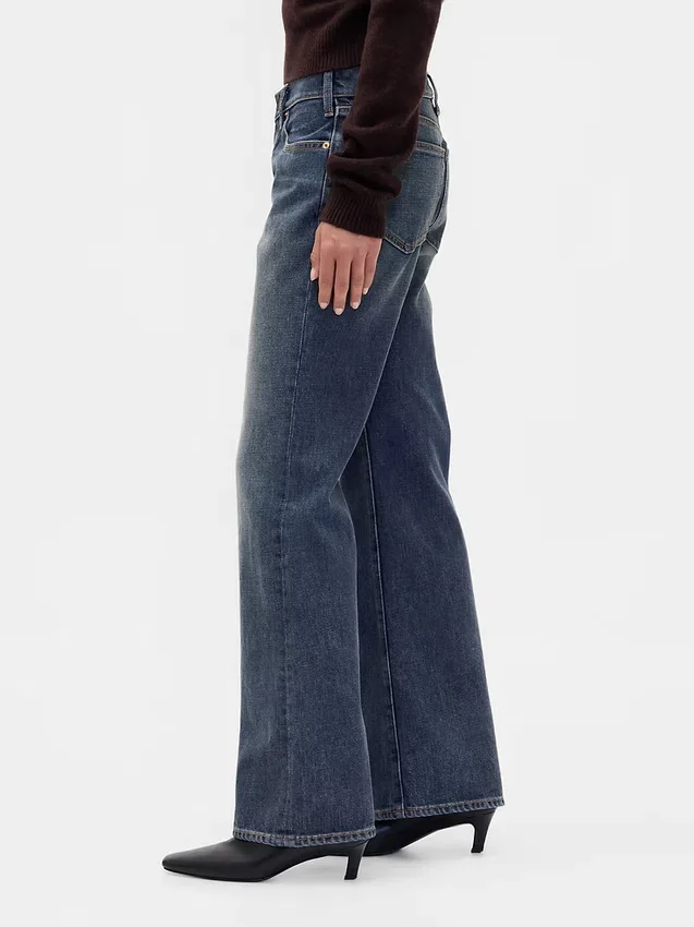 Mid Rise Rigid Relaxed Flare Jeans