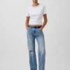 Mid Rise Rigid Relaxed Straight Jeans