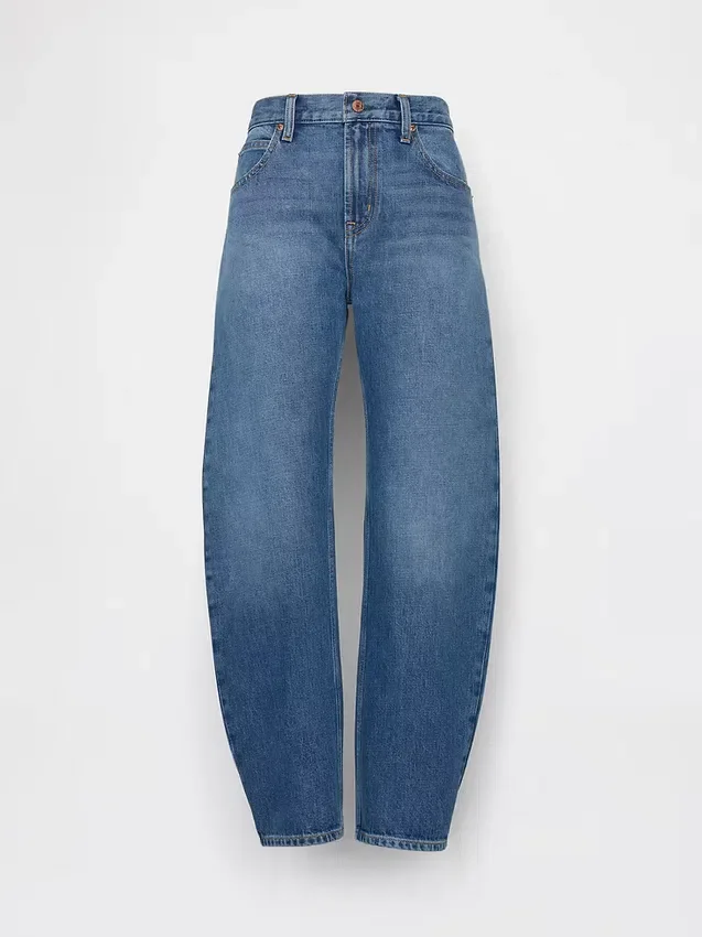 Mid Rise Slim Barrel Jeans
