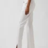 Mid Rise Split-Hem Relaxed Straight Jeans