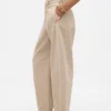 Mid Rise Twill Barrel Pants