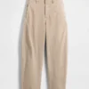 Mid Rise Twill Barrel Pants
