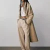 Mid Rise Twill Barrel Pants