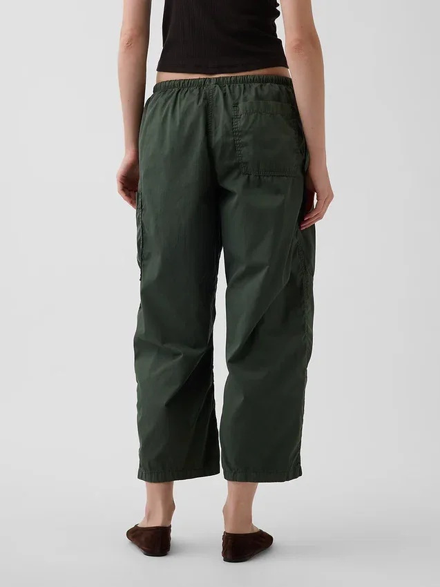Mid Rise Twill Easy Barrel Utility Pants