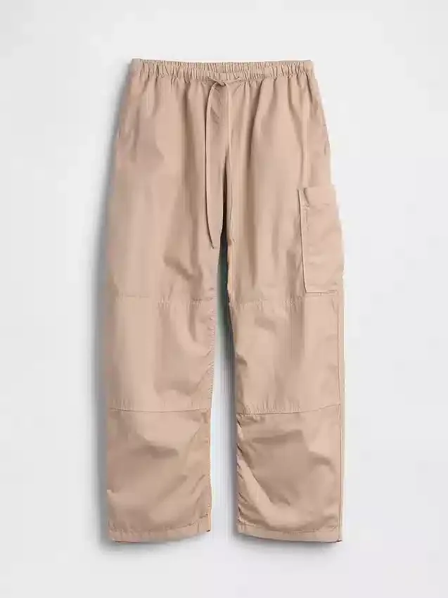 Mid Rise Twill Easy Barrel Utility Pants