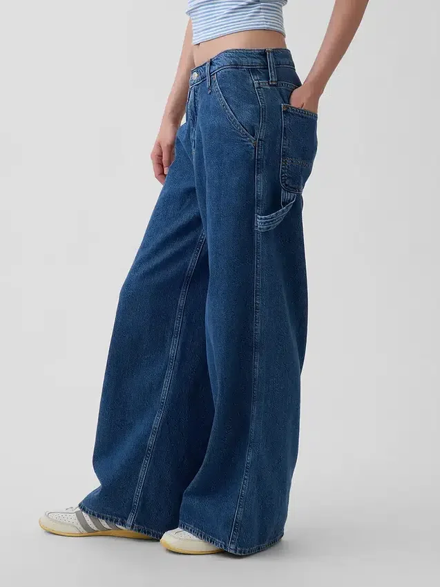 Mid Rise Ultrasoft Denim Baggy Trousers