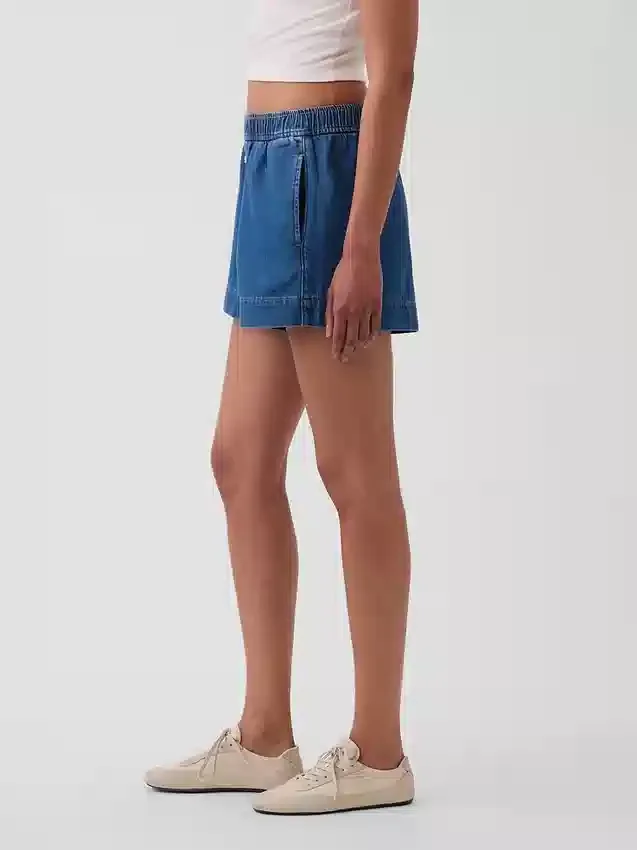 Mid Rise Ultrasoft Denim Boxer Shorts