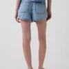 Mid Rise Ultrasoft Denim Easy Dolphin Shorts