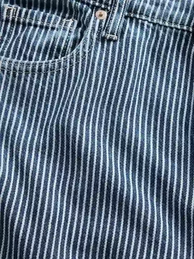 Mid Rise Ultrasoft Denim Stripe Baggy Jeans