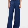 Mid Rise Ultrasoft Pleated Baggy Jeans