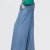 Mid Rise Ultrasoft Pleated Easy Baggy Jeans