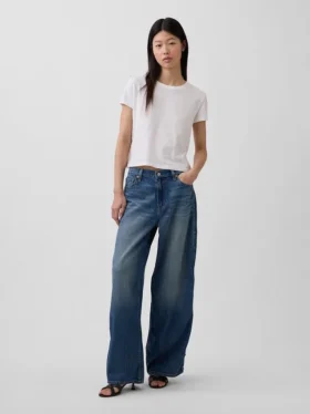 Mid Rise Ultrasoft Studded Baggy Jeans