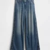 Mid Rise Ultrasoft Studded Baggy Jeans