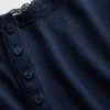 Mini Rib Lace Henley Pj Tank Top