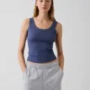 Mini Rib Lace-Trim Pj Tank Top