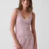 Mini Rib Lace-Trim Pj Tank Top