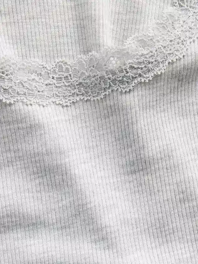 Mini Rib Lace-Trim Pj Tank Top