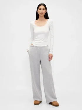 Mini Rib Lace-Trim Pj Top