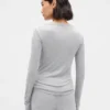 Mini Rib Lace-Trim Pj Top