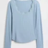 Mini Rib Lace-Trim Pj Top