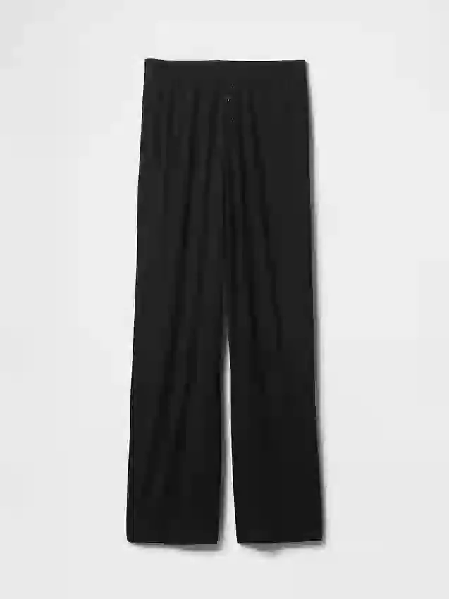 Mini Rib Wide-Leg Pj Pants