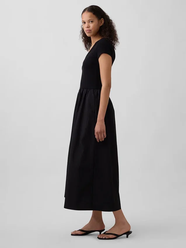 Modern Mixed Media Maxi Dress