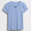 Modern Rib Button-Front Crew T-Shirt