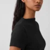 Modern Rib Mockneck Crop T-Shirt