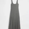 Modern Rib Square-Neck Maxi Dress