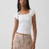 Modern Square-Neck Crop T-Shirt