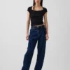 Modern Square-Neck Crop T-Shirt