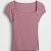 Modern Square-Neck Crop T-Shirt
