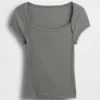 Modern Square-Neck Crop T-Shirt