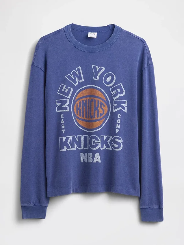 Nba New York Knicks Crop Graphic T-Shirt